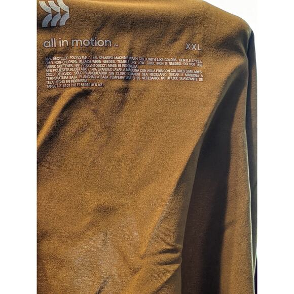 All in Motion Woven Shorts Knit Waist High Rise Stretch Toffee XXL Zipper Pocket - Picture 6 of 8